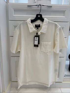 Todd Snyder Off-White Short-Sleeve Terry Polo with Chest Pocket